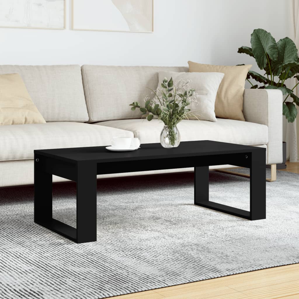 Table basse noir 102x50x35 cm bois d'ingénierie - XIOS