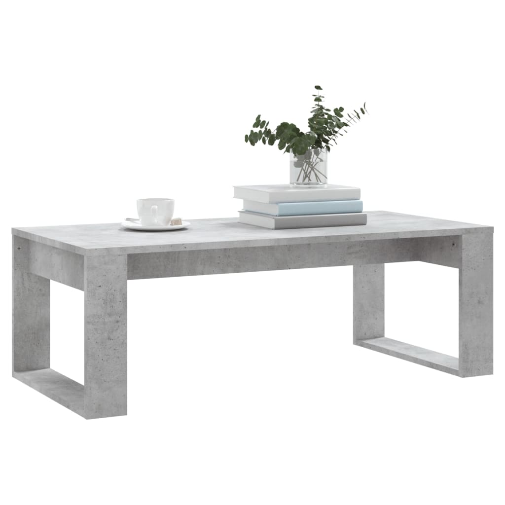 Table basse gris béton 102x50x35 cm bois d'ingénierie - XIOS