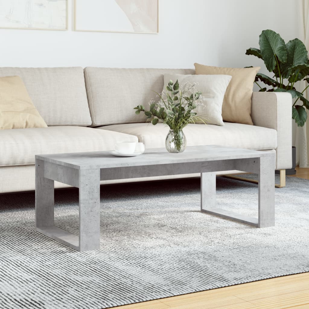 Table basse gris béton 102x50x35 cm bois d'ingénierie - XIOS