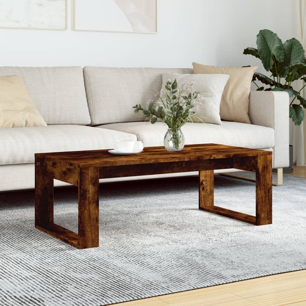 Table basse chêne fumé 102x50x35 cm bois d'ingénierie - XIOS