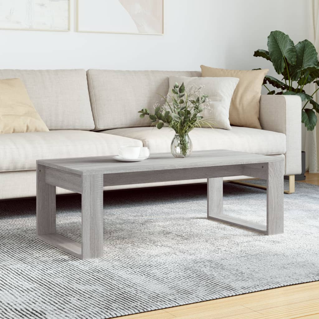Table basse sonoma gris 102x50x35 cm bois d'ingénierie - XIOS