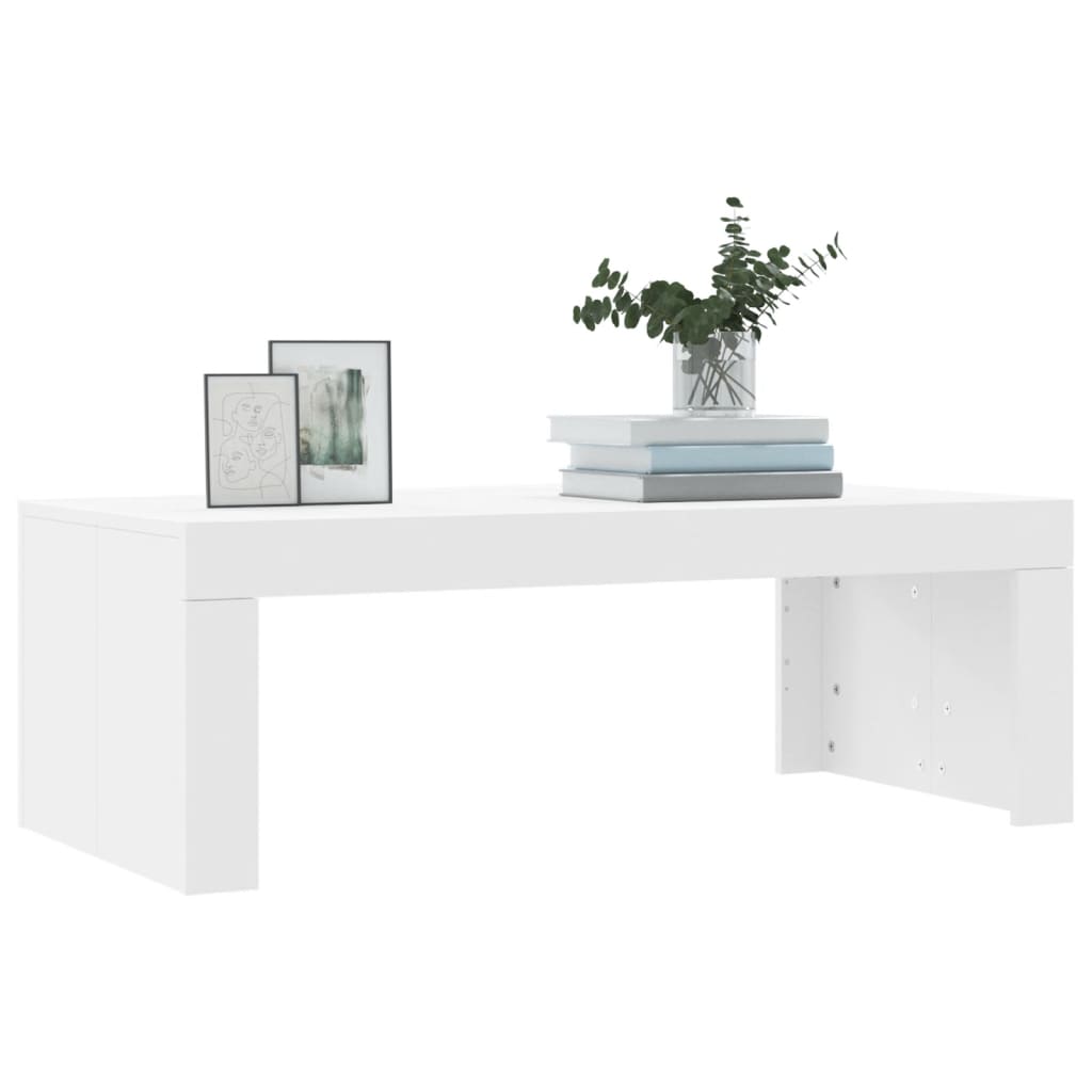 Table basse blanc 102x50x36 cm bois d'ingénierie - XIOS