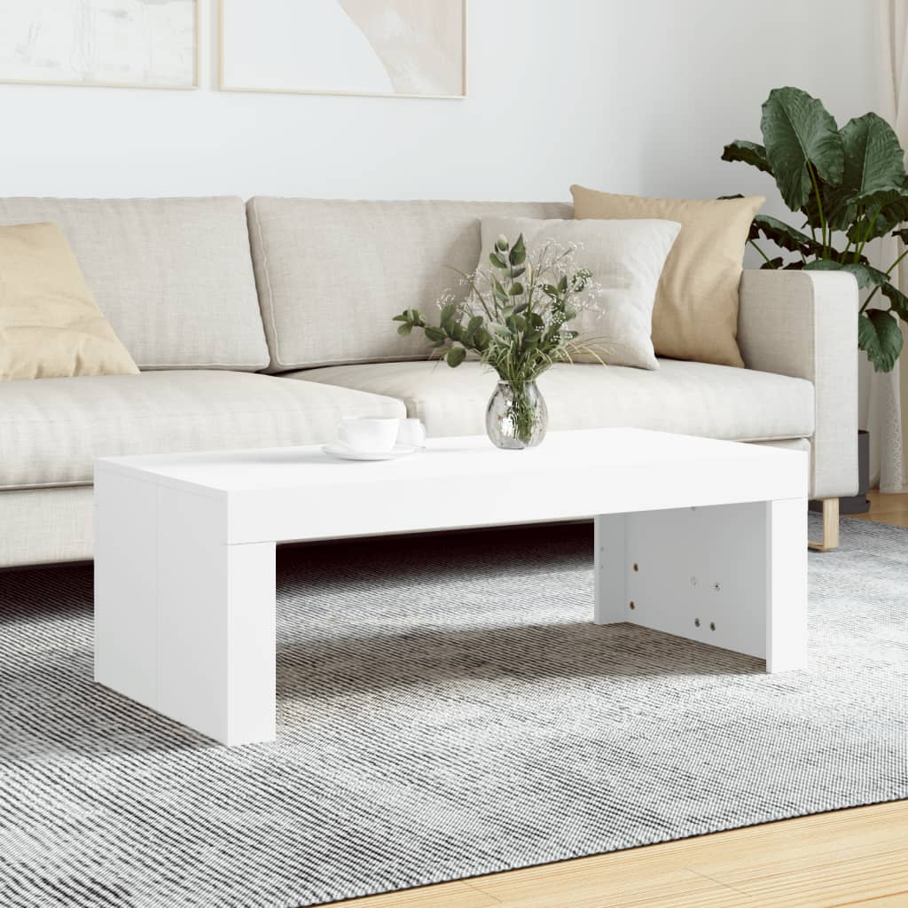 Table basse blanc 102x50x36 cm bois d'ingénierie - XIOS
