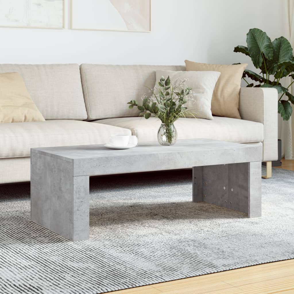 Table basse gris béton 102x50x36 cm bois d'ingénierie - XIOS