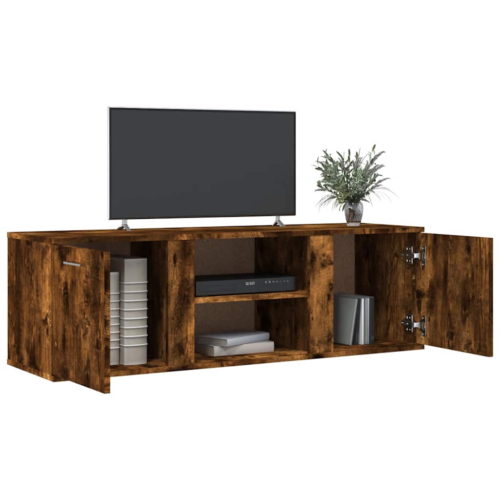 Meuble TV chêne fumé 120x34x37 cm bois d'ingénierie - XIOS