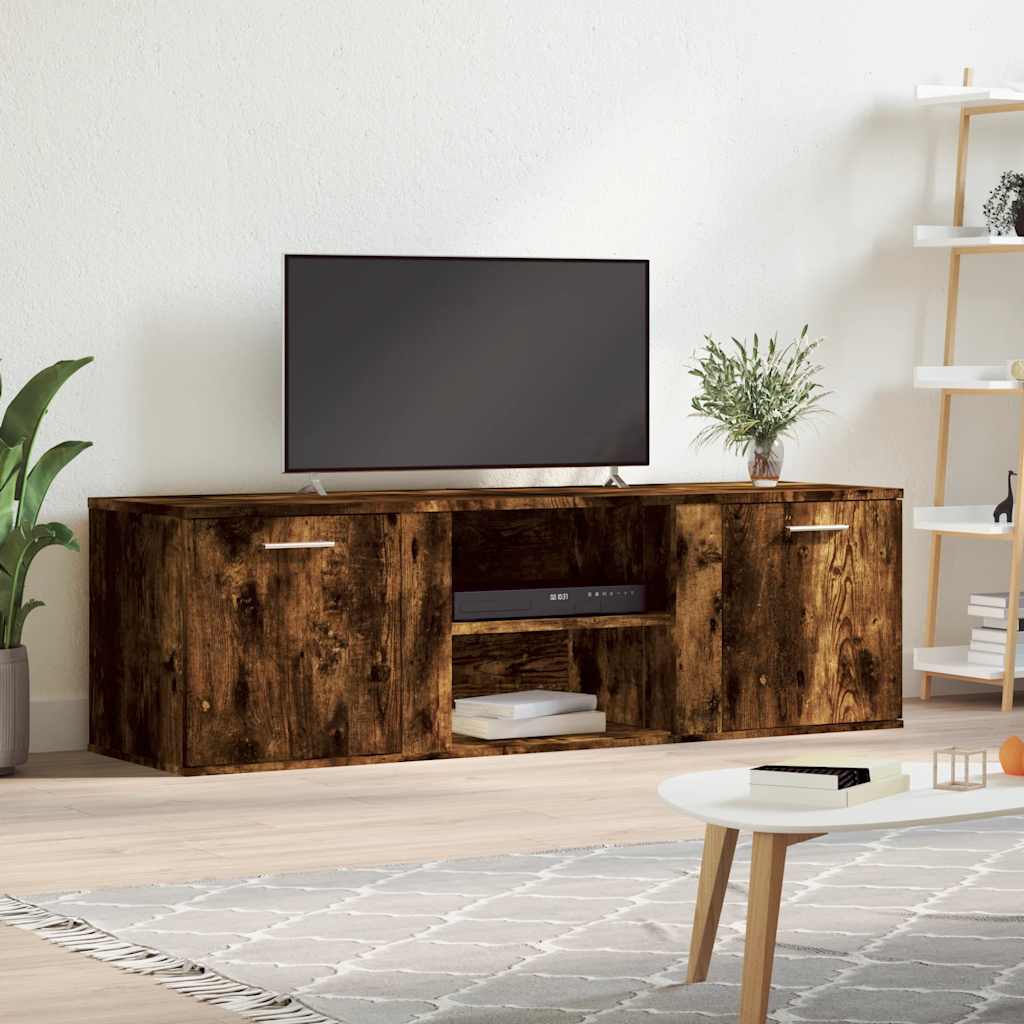 Meuble TV chêne fumé 120x34x37 cm bois d'ingénierie - XIOS