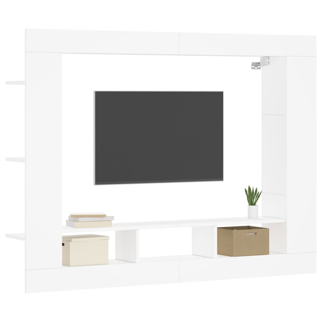 Meuble TV blanc 152x22x113 cm bois d'ingénierie - XIOS