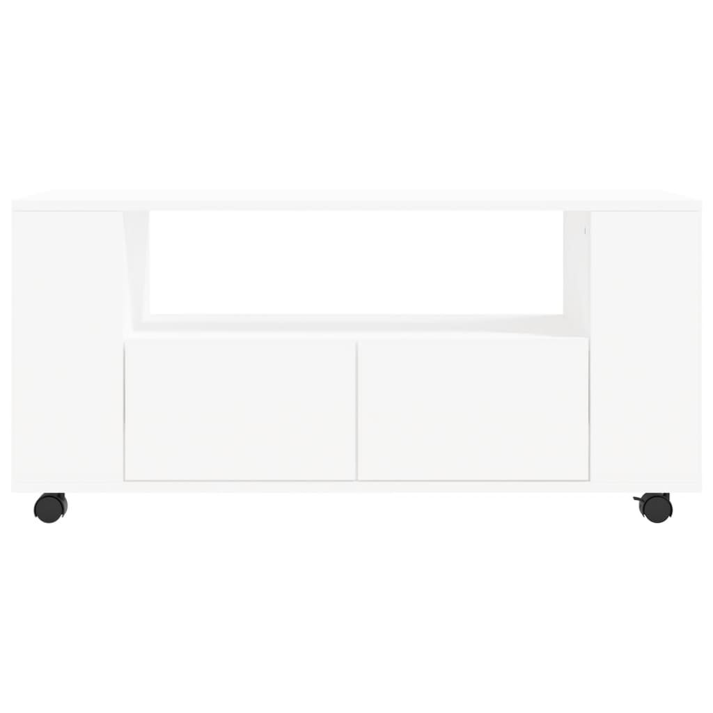 Meuble TV blanc 102x34,5x43 cm bois d'ingénierie - XIOS
