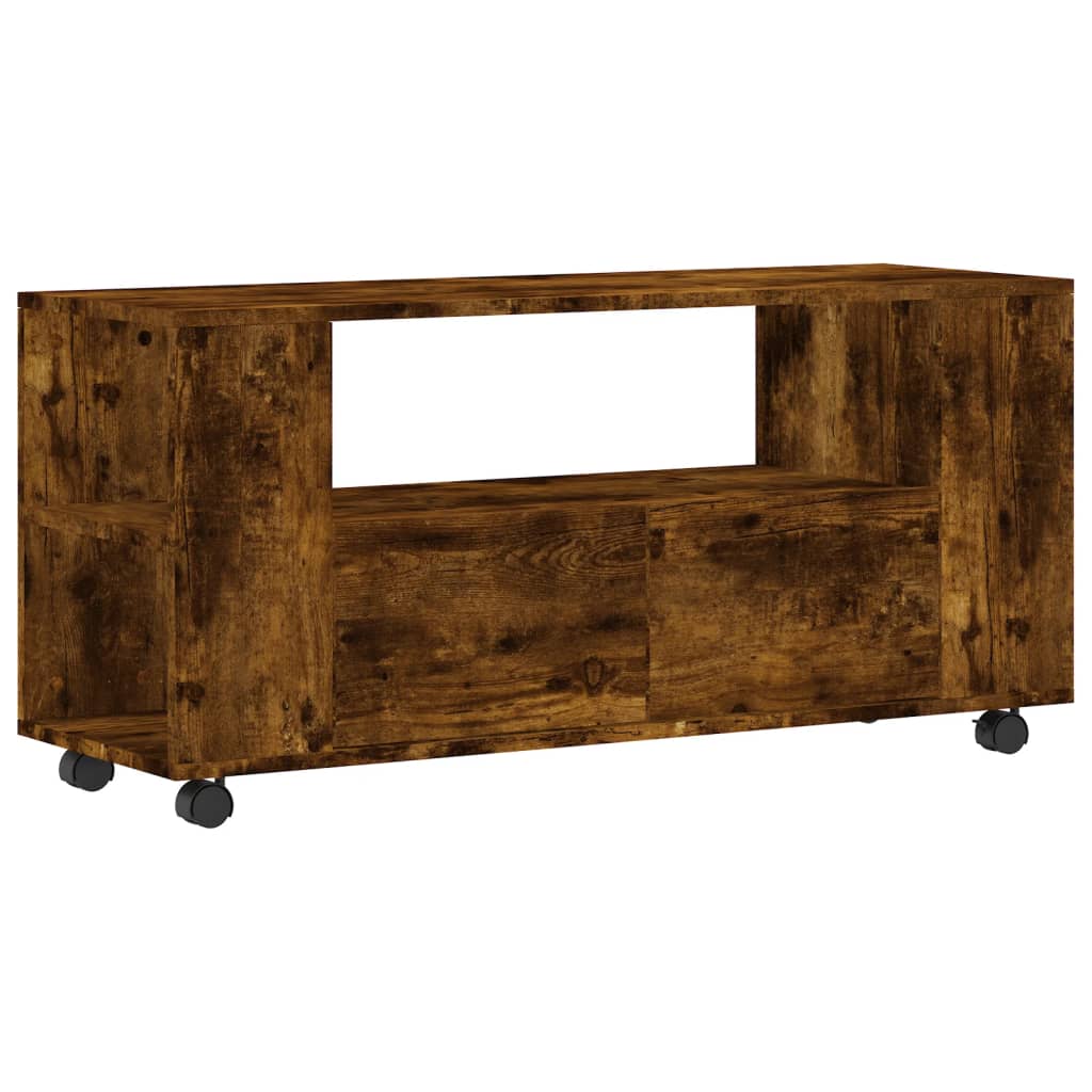 Meuble TV chêne fumé 102x34,5x43 cm bois d'ingénierie - XIOS