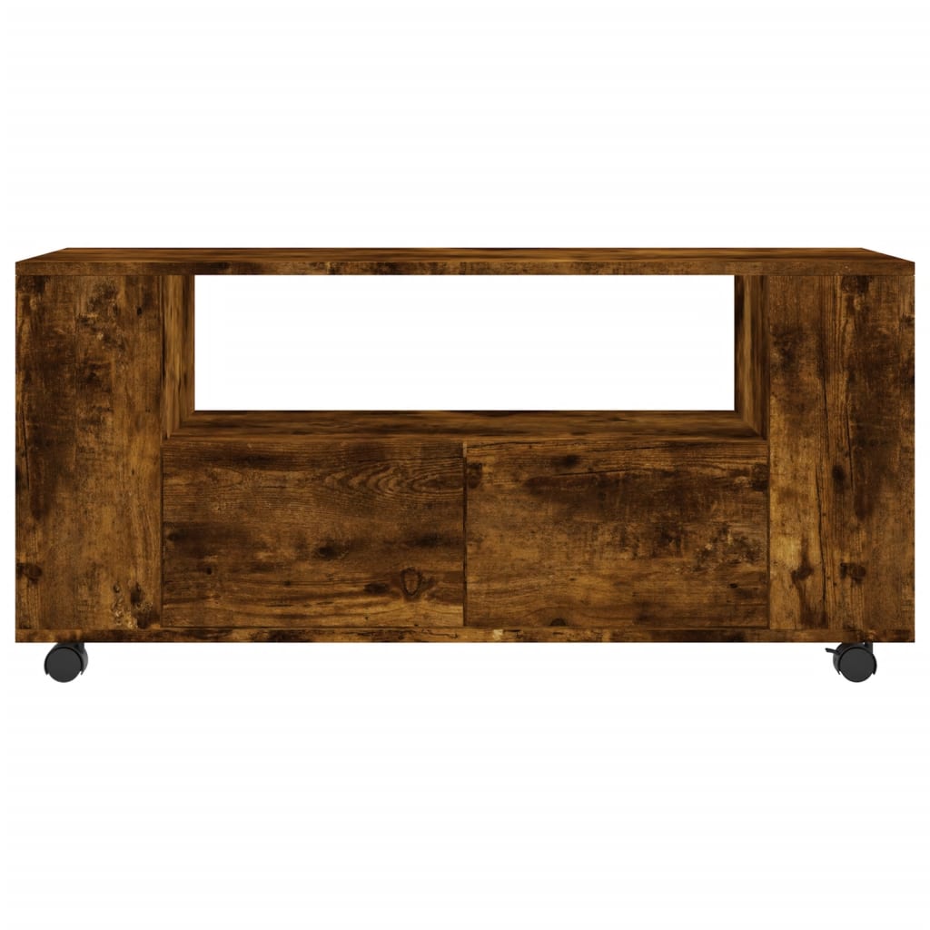 Meuble TV chêne fumé 102x34,5x43 cm bois d'ingénierie - XIOS