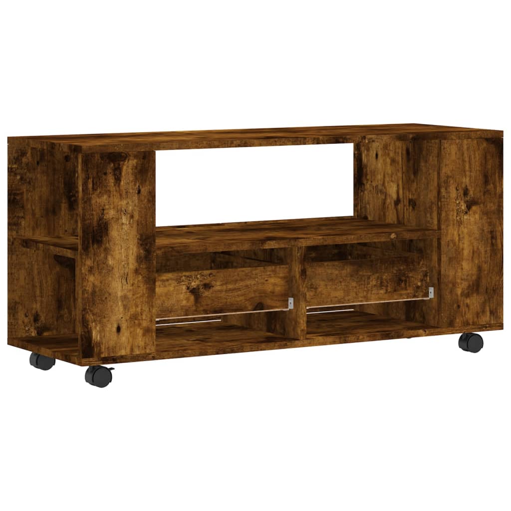 Meuble TV chêne fumé 102x34,5x43 cm bois d'ingénierie - XIOS