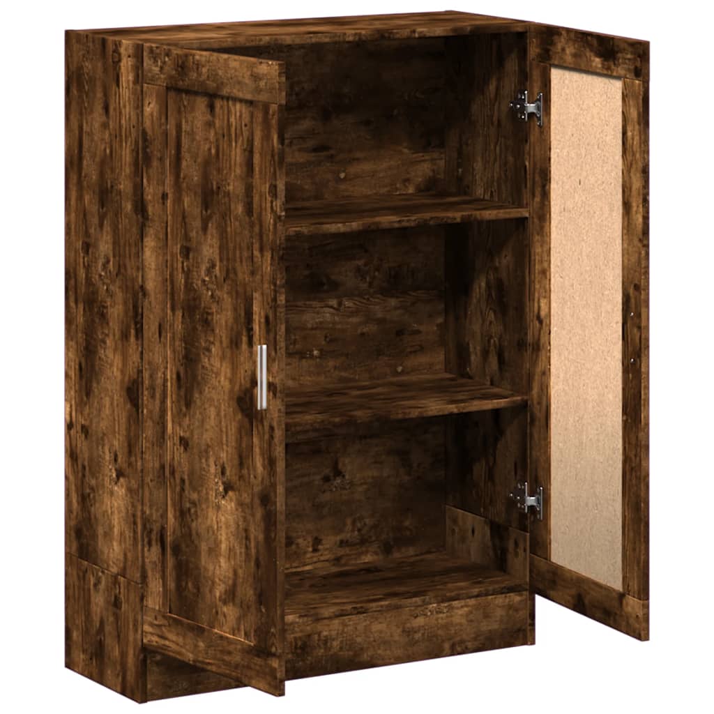 Bibliothèque chêne fumé 82,5x30,5x115 cm bois d'ingénierie - XIOS