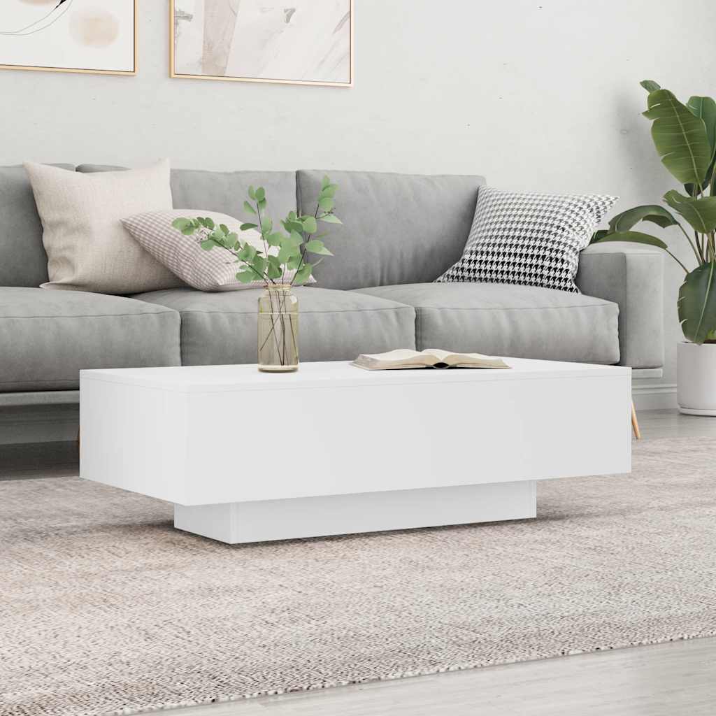 Table basse blanc 100x49,5x31 cm bois d'ingénierie - XIOS