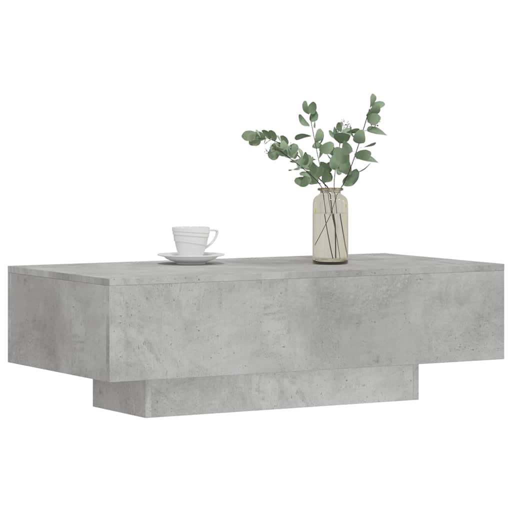 Table basse gris béton 100x49,5x31 cm bois d'ingénierie XIOS