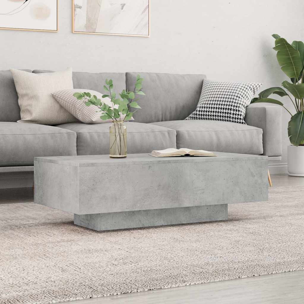 Table basse gris béton 100x49,5x31 cm bois d'ingénierie XIOS