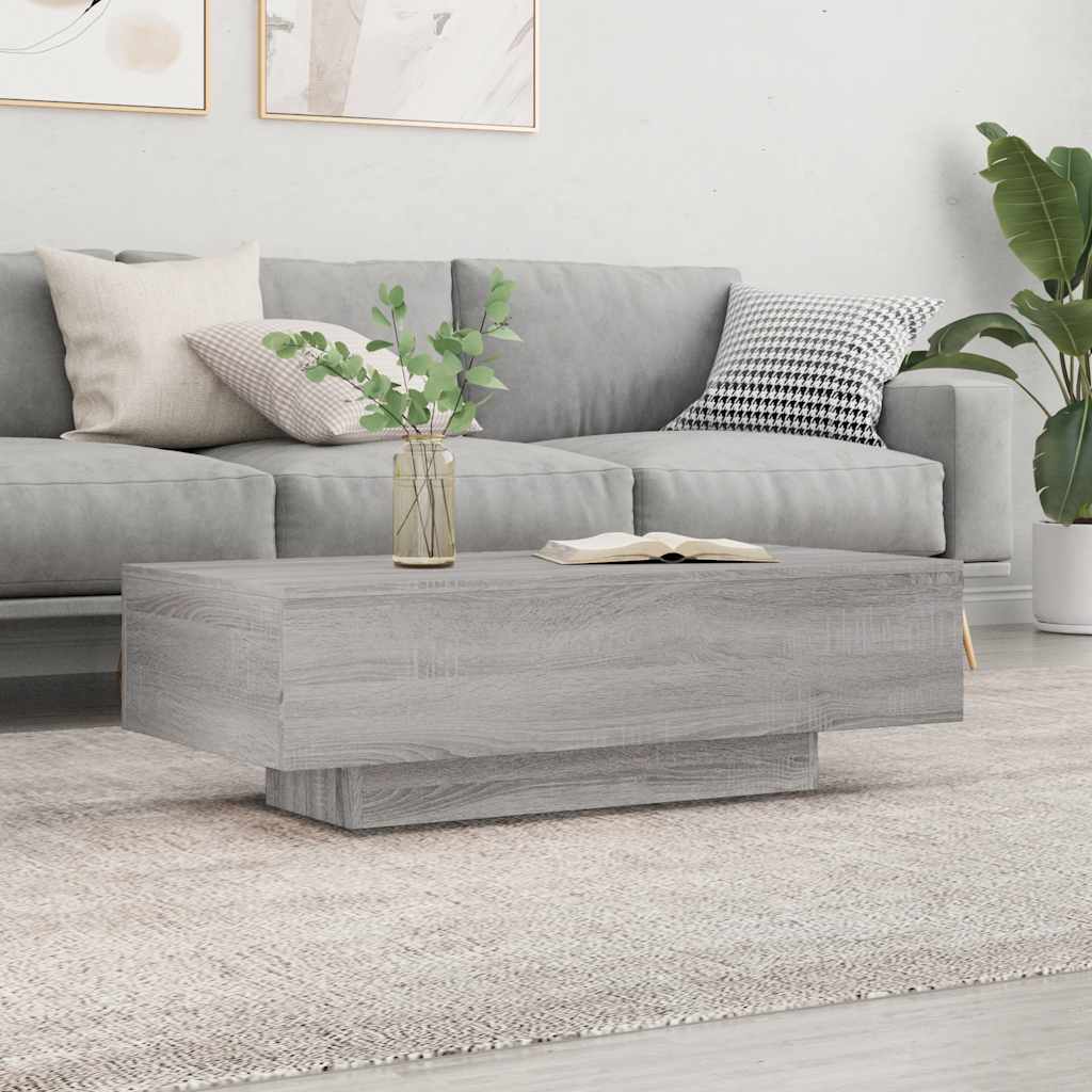 Table basse sonoma gris 100x49,5x31 cm bois d'ingénierie - XIOS