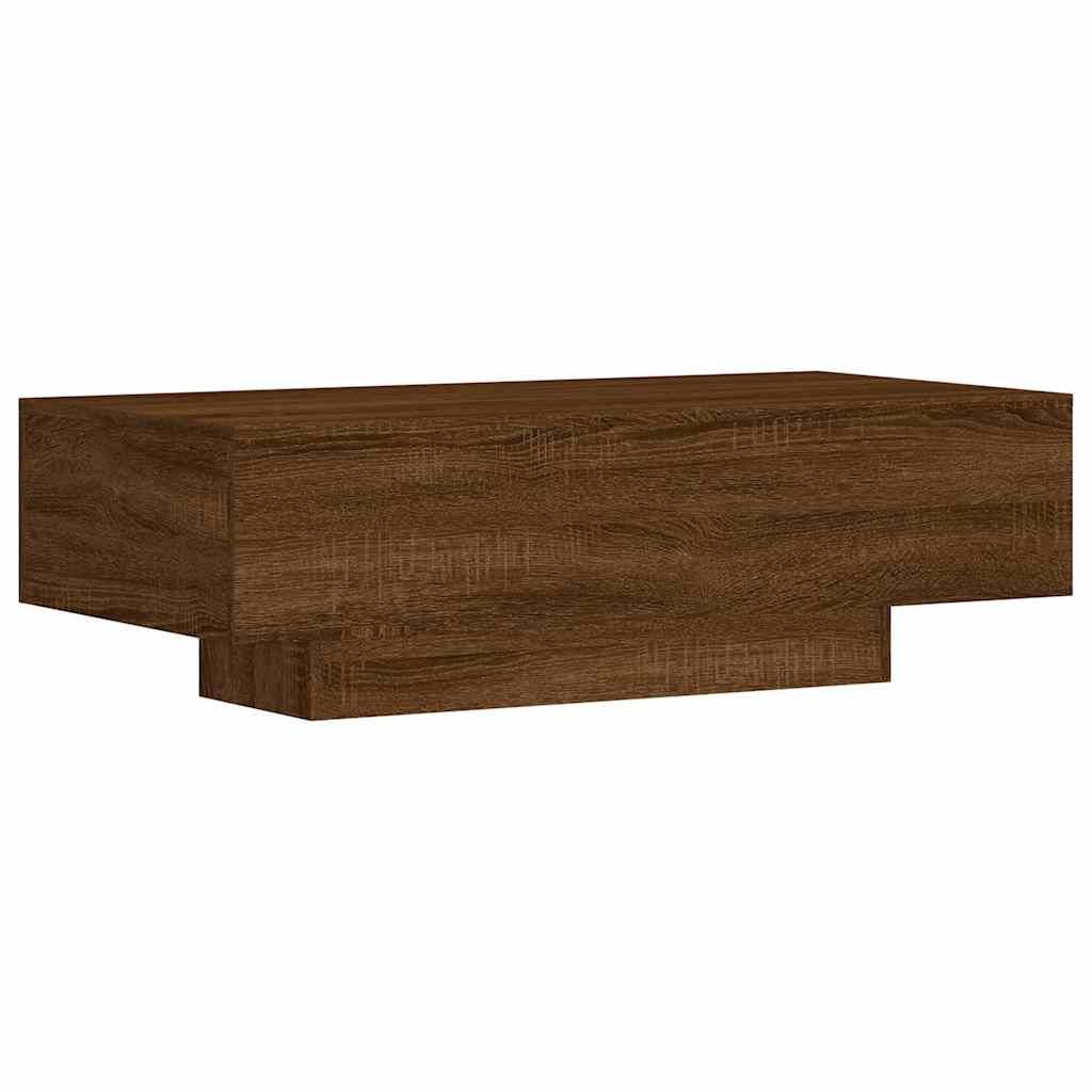 Table basse chêne marron 100x49,5x31 cm bois d'ingénierie XIOS
