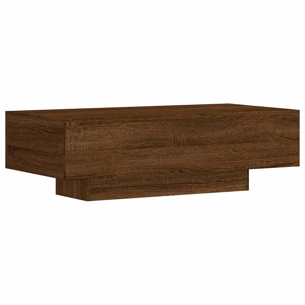 Table basse chêne marron 100x49,5x31 cm bois d'ingénierie XIOS
