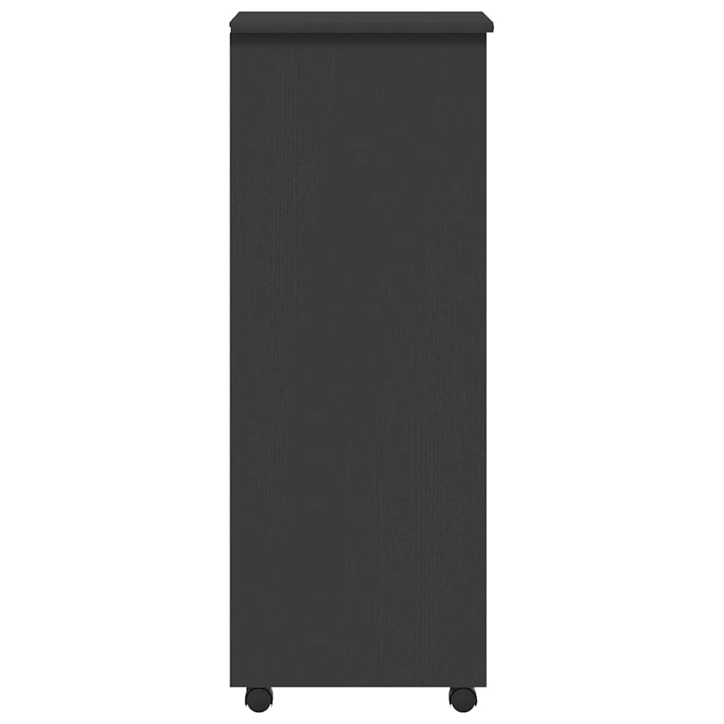 Armoire roulante avec tiroirs MOSS gris bois de pin solide