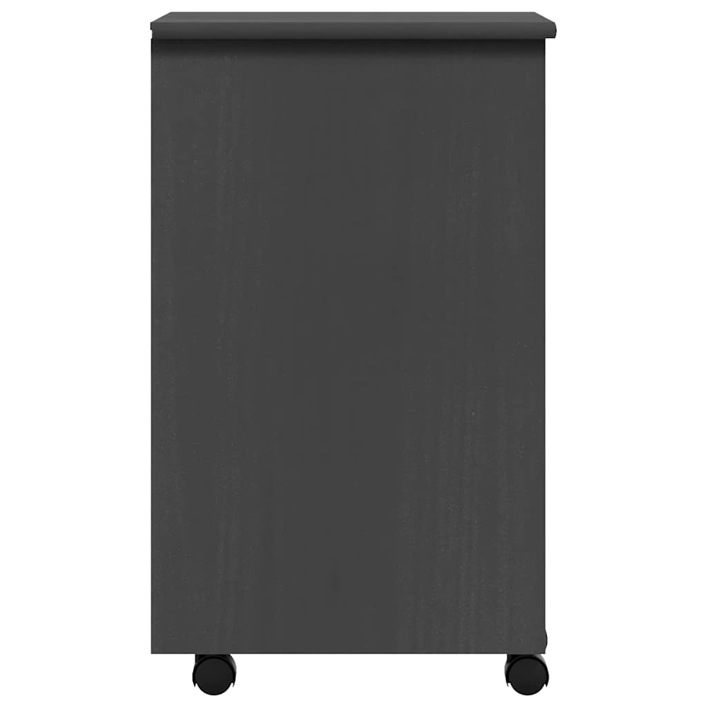 Armoire roulante avec tiroirs MOSS gris bois de pin solide