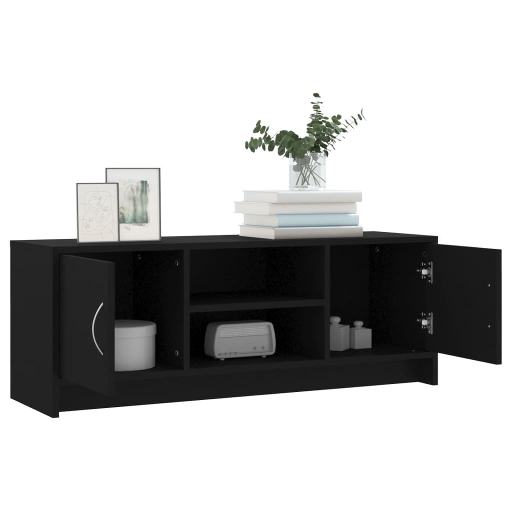 Meuble TV noir 102x30x37,5 cm bois d'ingénierie - XIOS