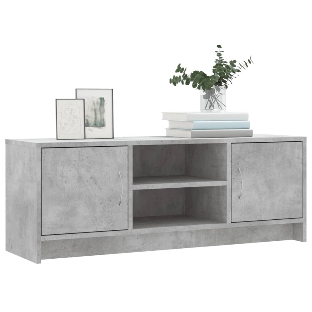 Meuble TV gris béton 102x30x37,5 cm bois d'ingénierie - XIOS