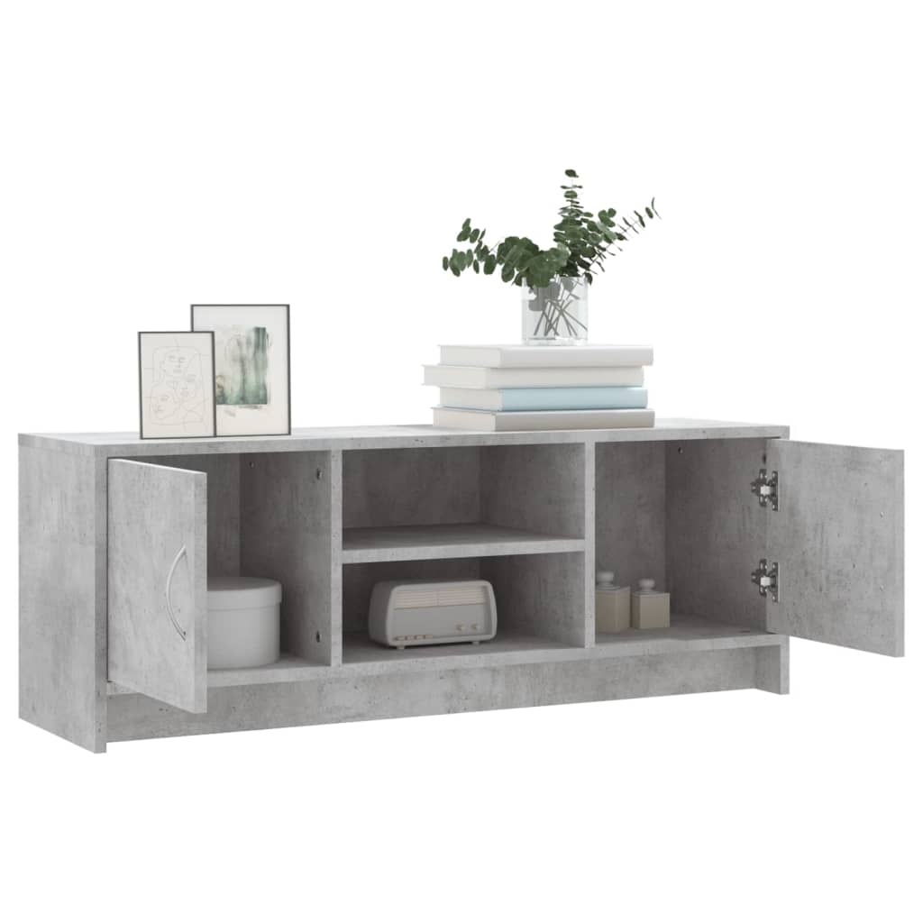 Meuble TV gris béton 102x30x37,5 cm bois d'ingénierie - XIOS