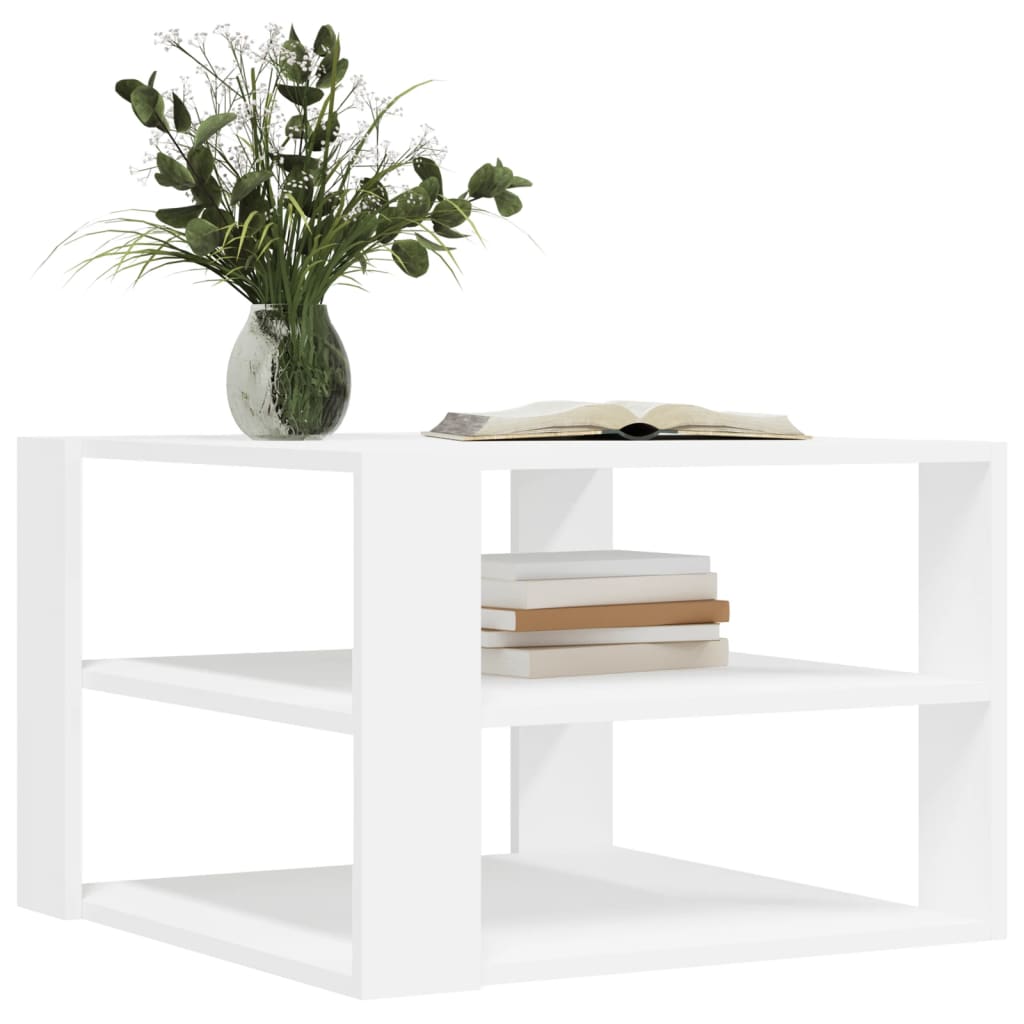 Table basse blanc 59,5x59,5x40 cm bois d'ingénierie - XIOS