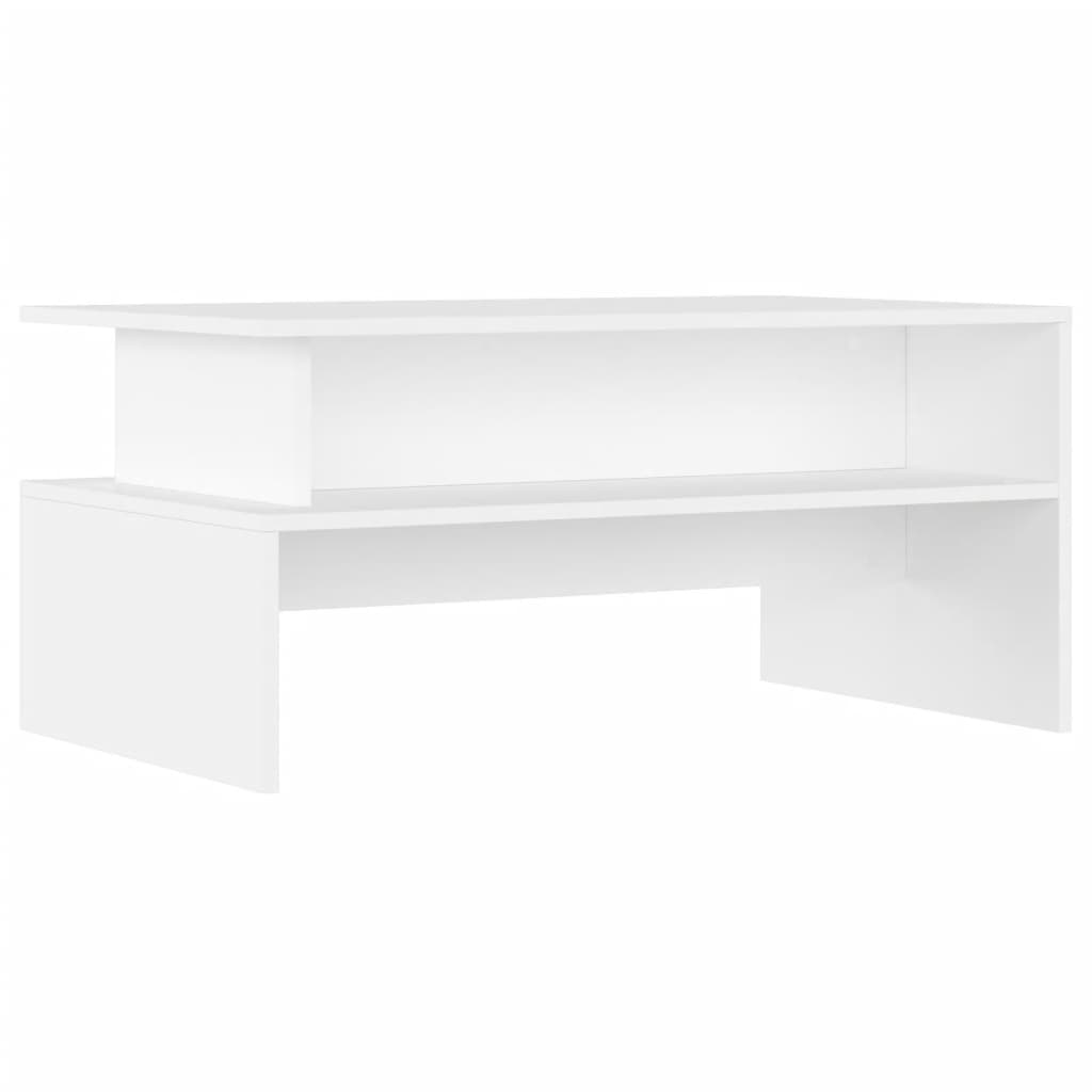 Table basse blanc 90x55x42,5 cm bois d'ingénierie - XIOS