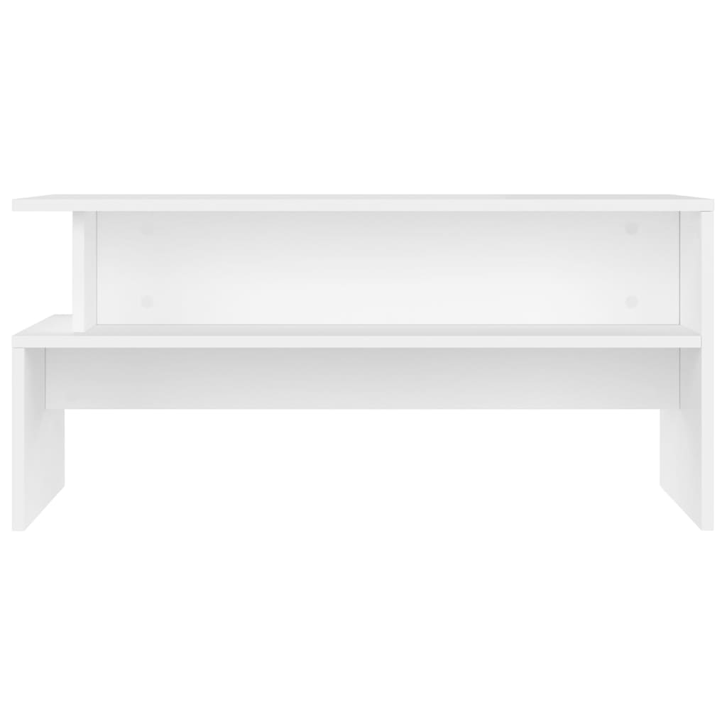 Table basse blanc 90x55x42,5 cm bois d'ingénierie - XIOS