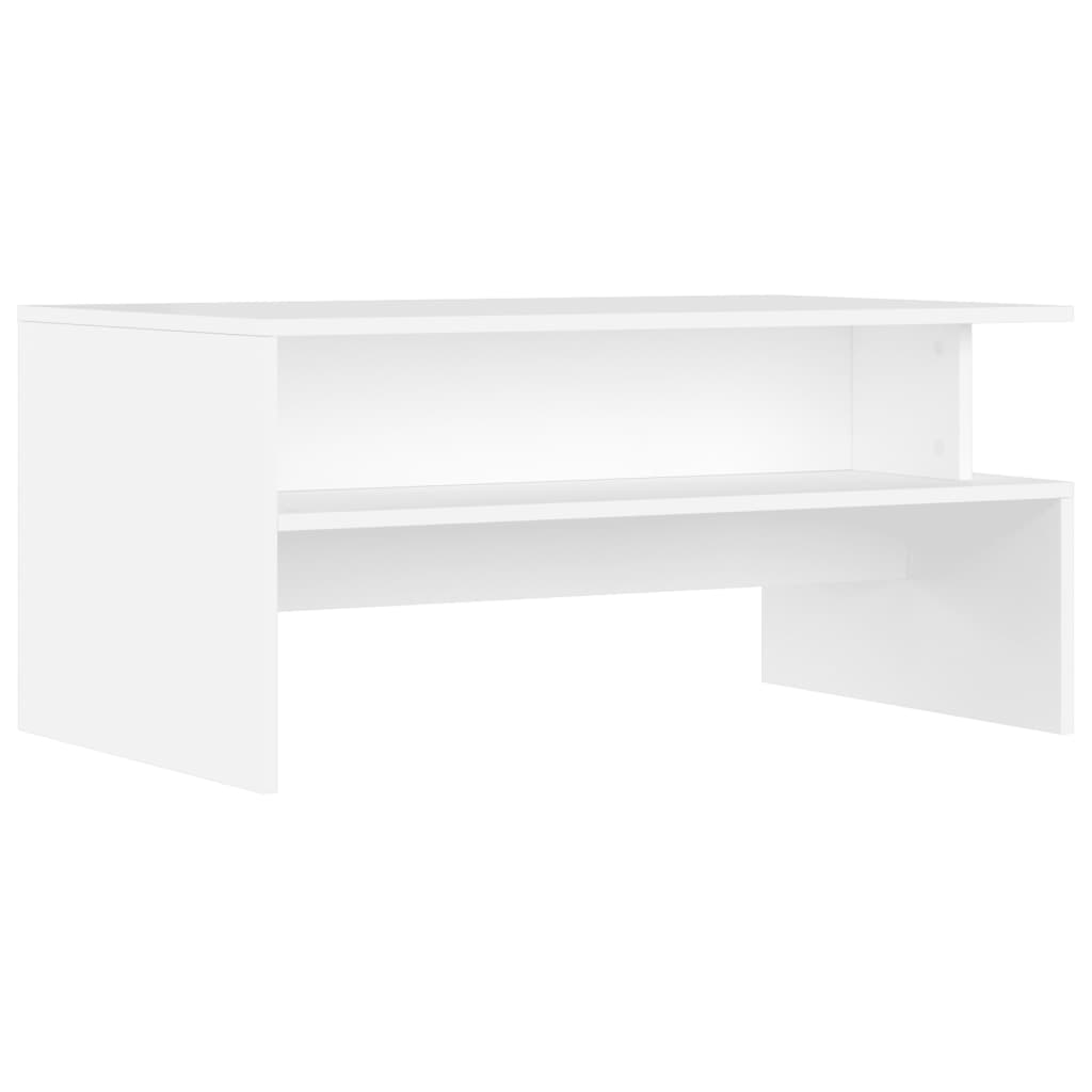Table basse blanc 90x55x42,5 cm bois d'ingénierie - XIOS