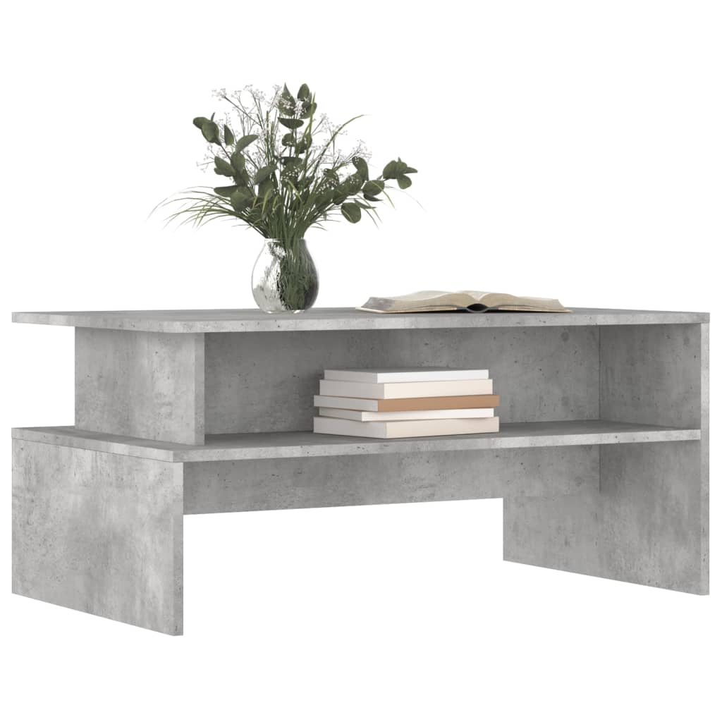 Table basse gris béton 90x55x42,5 cm bois d'ingénierie - XIOS