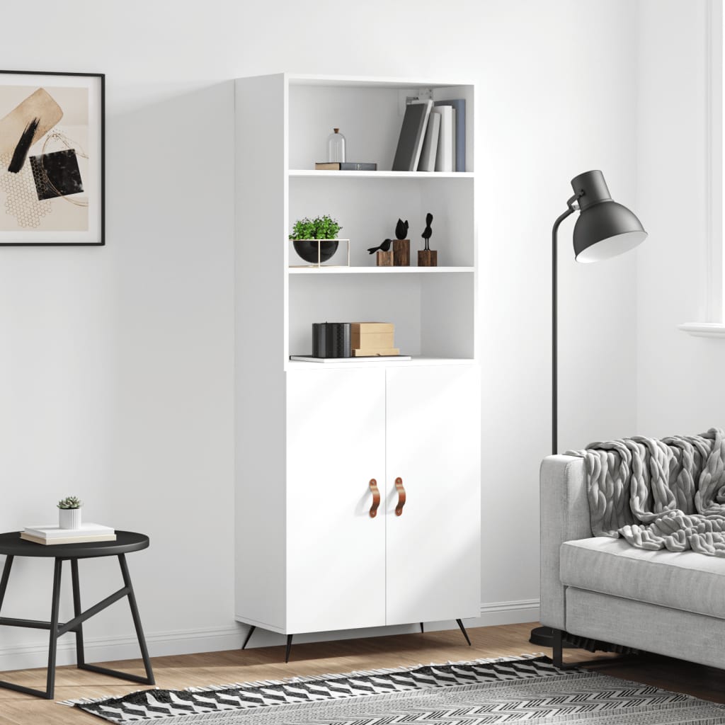 Buffet haut Blanc 69,5x34x180 cm Bois d'ingénierie Buffets & bahuts vidaXL   