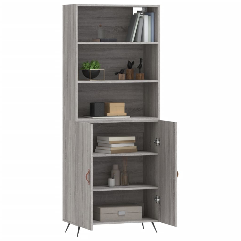 Buffet haut Sonoma gris 69,5x34x180 cm Bois d'ingénierie - XIOS
