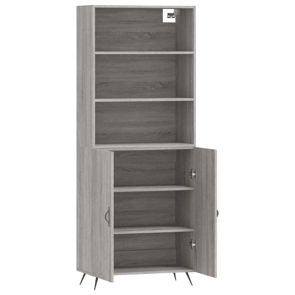 Buffet haut Sonoma gris 69,5x34x180 cm Bois d'ingénierie - XIOS