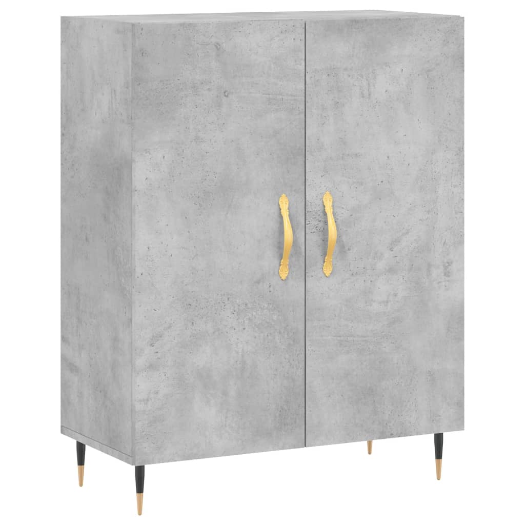 Buffet haut Gris béton 69,5x34x180 cm Bois d'ingénierie - XIOS