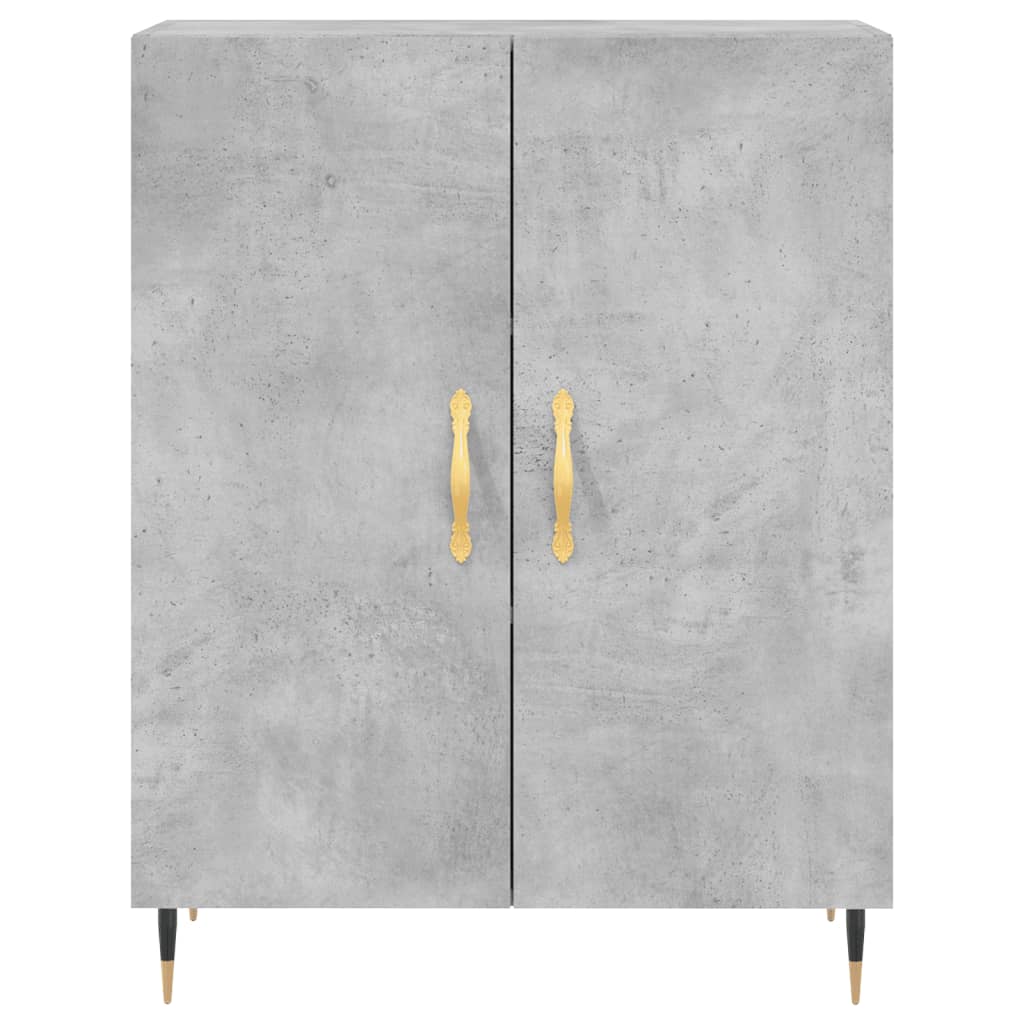 Buffet haut Gris béton 69,5x34x180 cm Bois d'ingénierie - XIOS