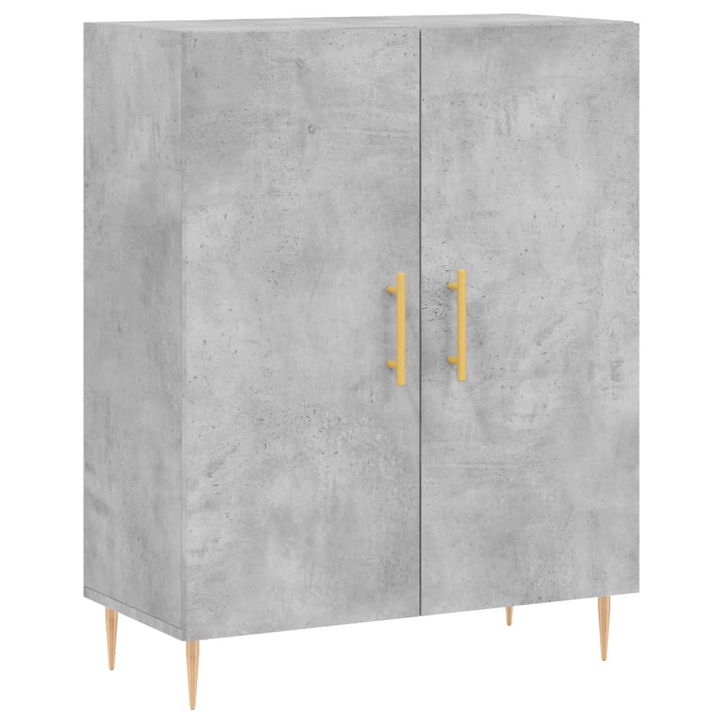 Buffet haut Gris béton 69,5x34x180 cm Bois d'ingénierie - XIOS