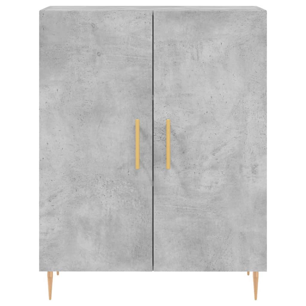 Buffet haut Gris béton 69,5x34x180 cm Bois d'ingénierie - XIOS