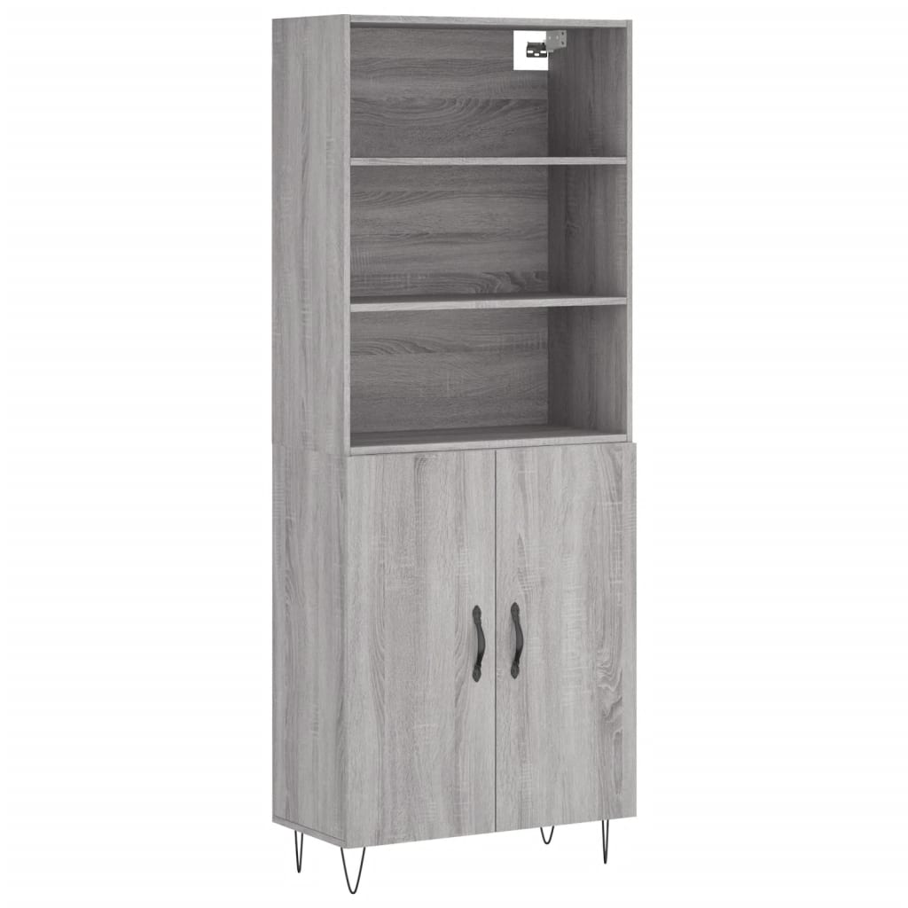 Buffet haut Sonoma gris 69,5x34x180 cm Bois d'ingénierie - XIOS
