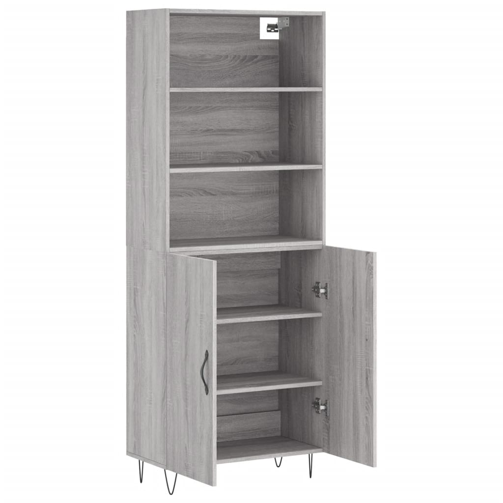 Buffet haut Sonoma gris 69,5x34x180 cm Bois d'ingénierie - XIOS