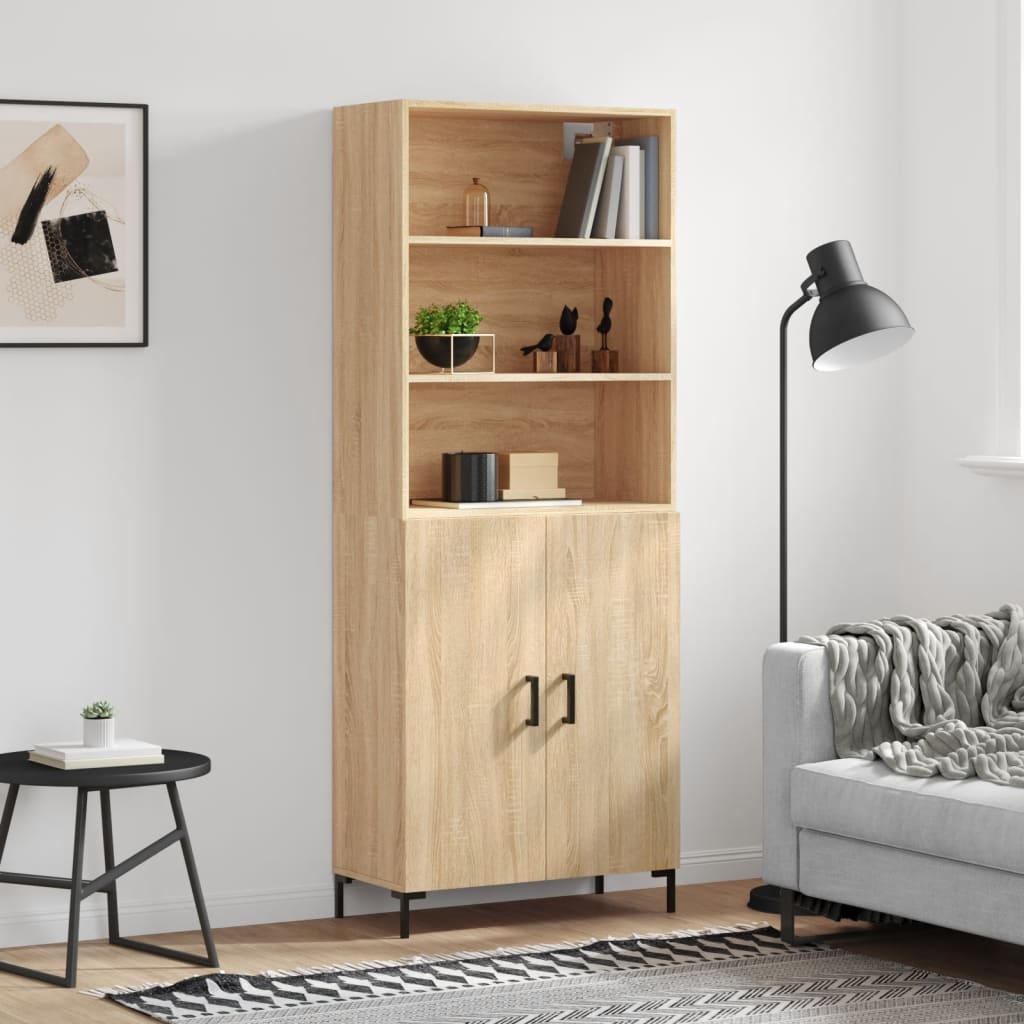 Buffet haut Chêne sonoma 69,5x34x180 cm Bois d'ingénierie - XIOS