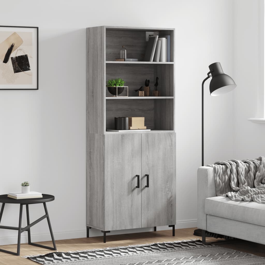 Buffet haut Sonoma gris 69,5x34x180 cm Bois d'ingénierie - XIOS