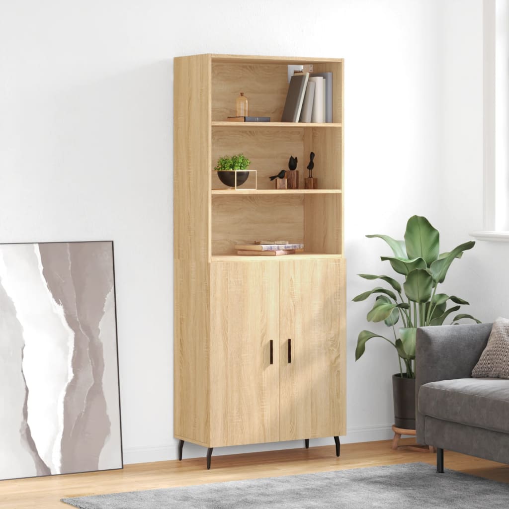 Buffet haut Chêne sonoma 69,5x34x180 cm Bois d'ingénierie - XIOS
