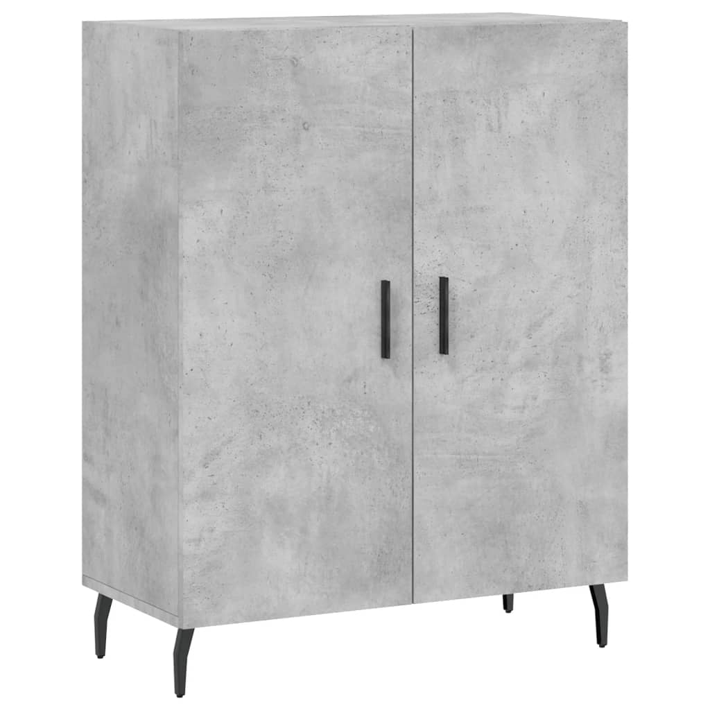 Buffet haut Gris béton 69,5x34x180 cm Bois d'ingénierie - XIOS