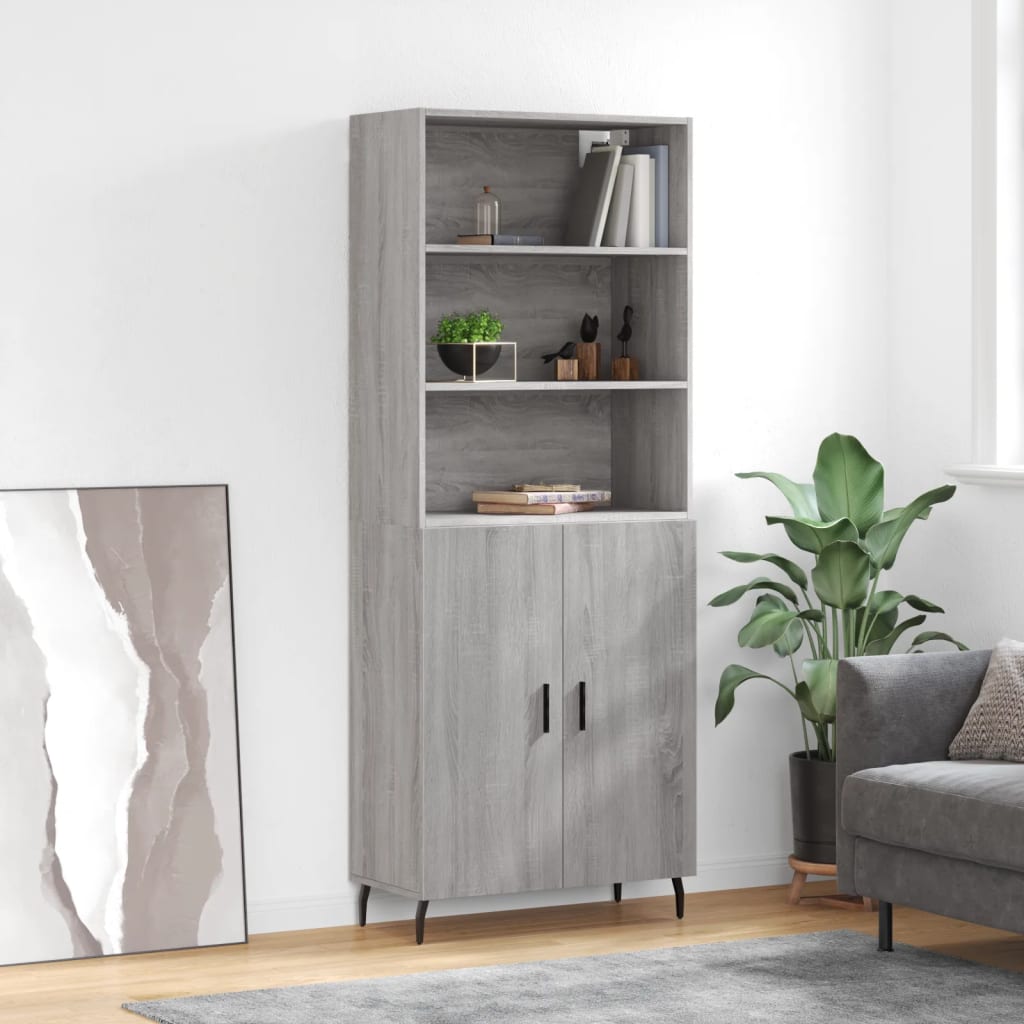 Buffet haut Sonoma gris 69,5x34x180 cm Bois d'ingénierie - XIOS