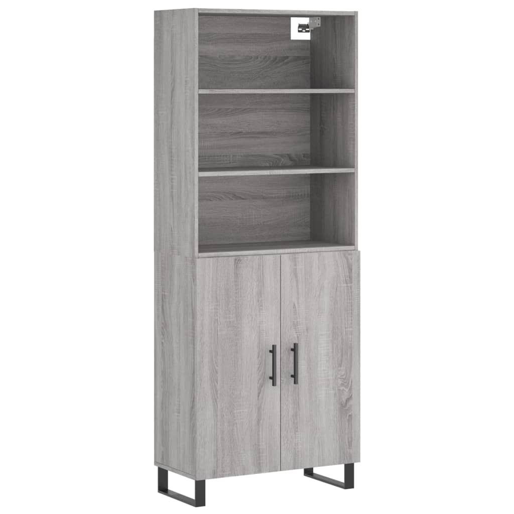 Buffet haut Sonoma gris 69,5x34x180 cm Bois d'ingénierie - XIOS