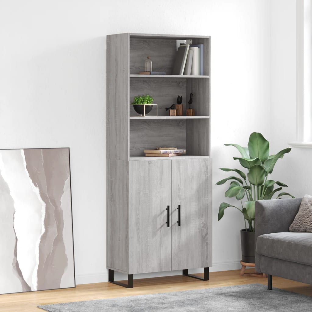Buffet haut Sonoma gris 69,5x34x180 cm Bois d'ingénierie - XIOS