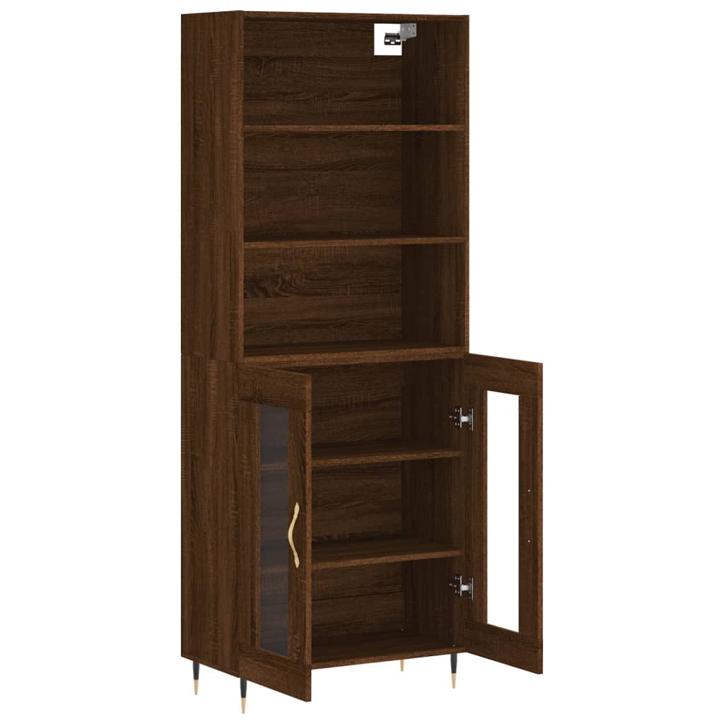 Buffet haut Chêne marron 69,5x34x180 cm Bois d'ingénierie - XIOS