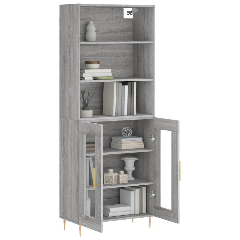 Buffet haut Sonoma gris 69,5x34x180 cm Bois d'ingénierie - XIOS